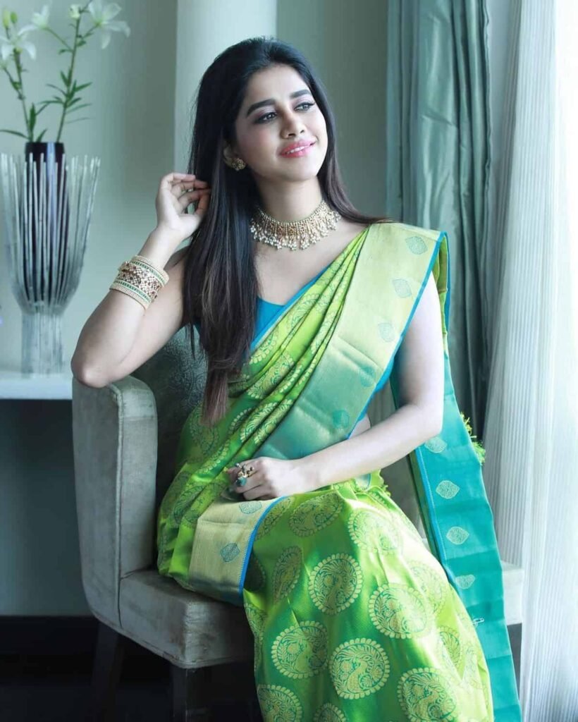 Nabha Natesh Looks attractive in saree